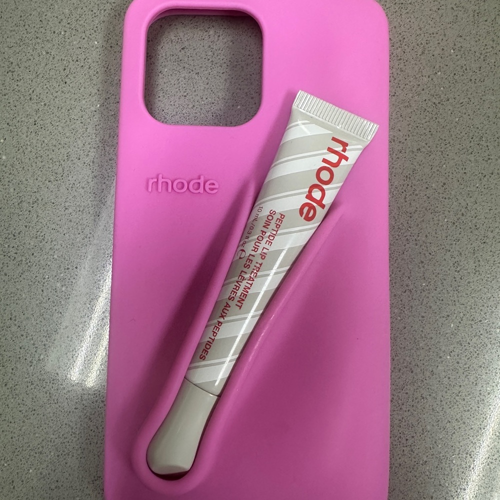 RHODE Vibrant Pink Phone Case with Lip Balm